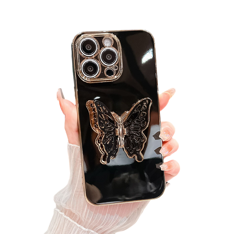 Chrome Plating Butterfly Stand Holder Compatible with iPhone Case