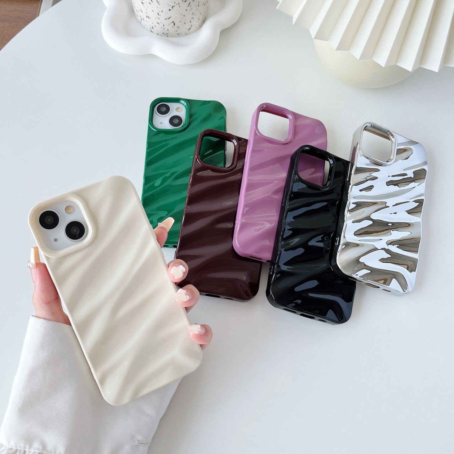 Water Ripple Pattern Curly Wave Shape Soft Compatible with iPhone Case