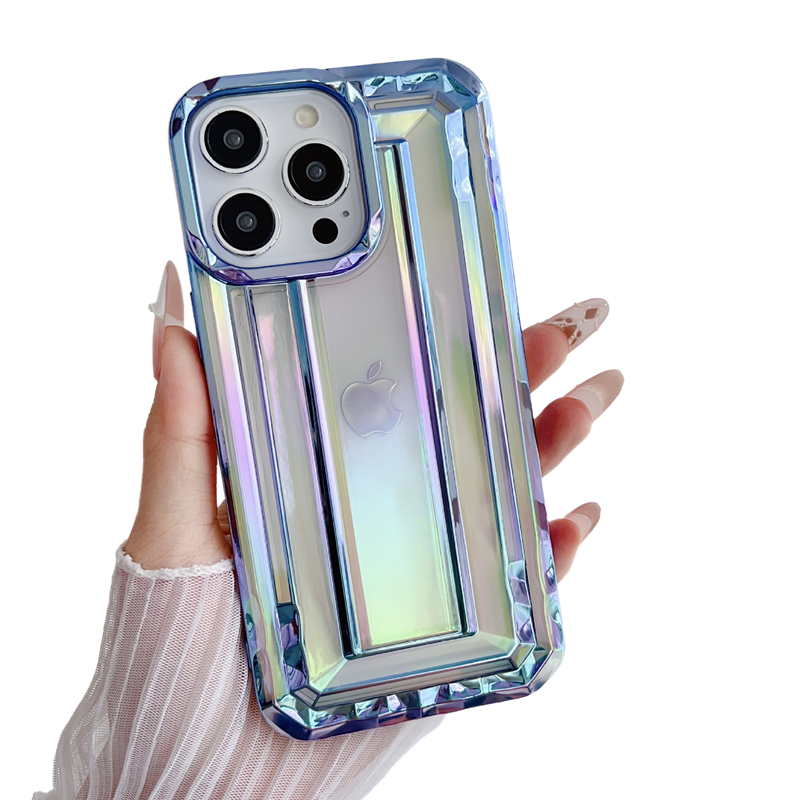 Chrome Plating Electroplated Rectangle Laser Rectangle Design Compatible with iPhone Case