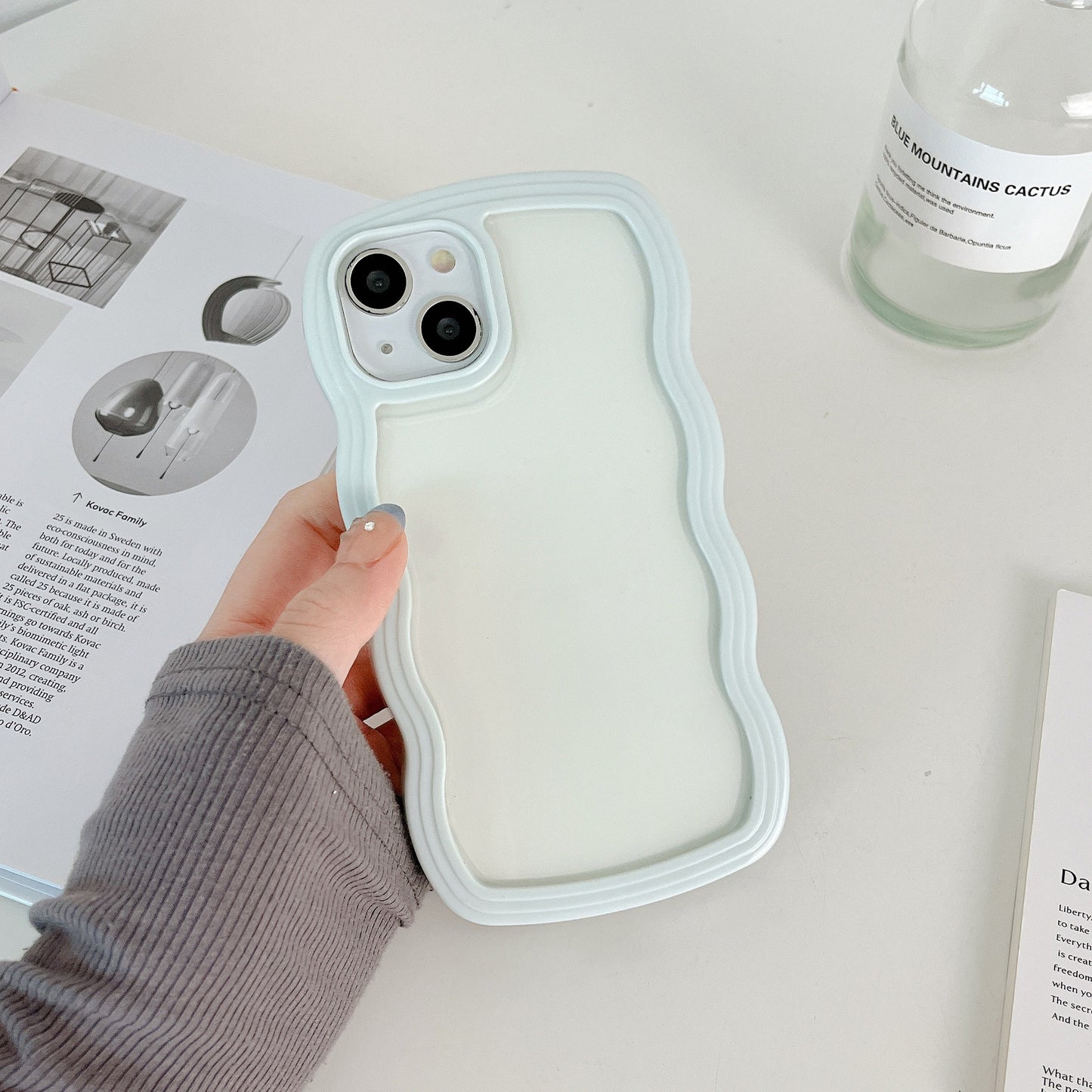 Cute Curly Wave Frame Shape Shockproof Soft Compatible with iPhone Case