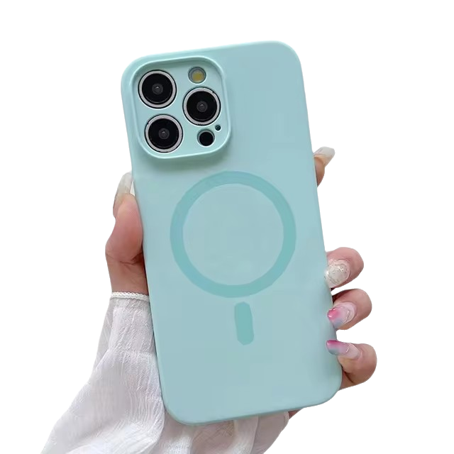 Solid Color Magnetic Case for iPhone, Compatible with MagSafe Wireless Charging