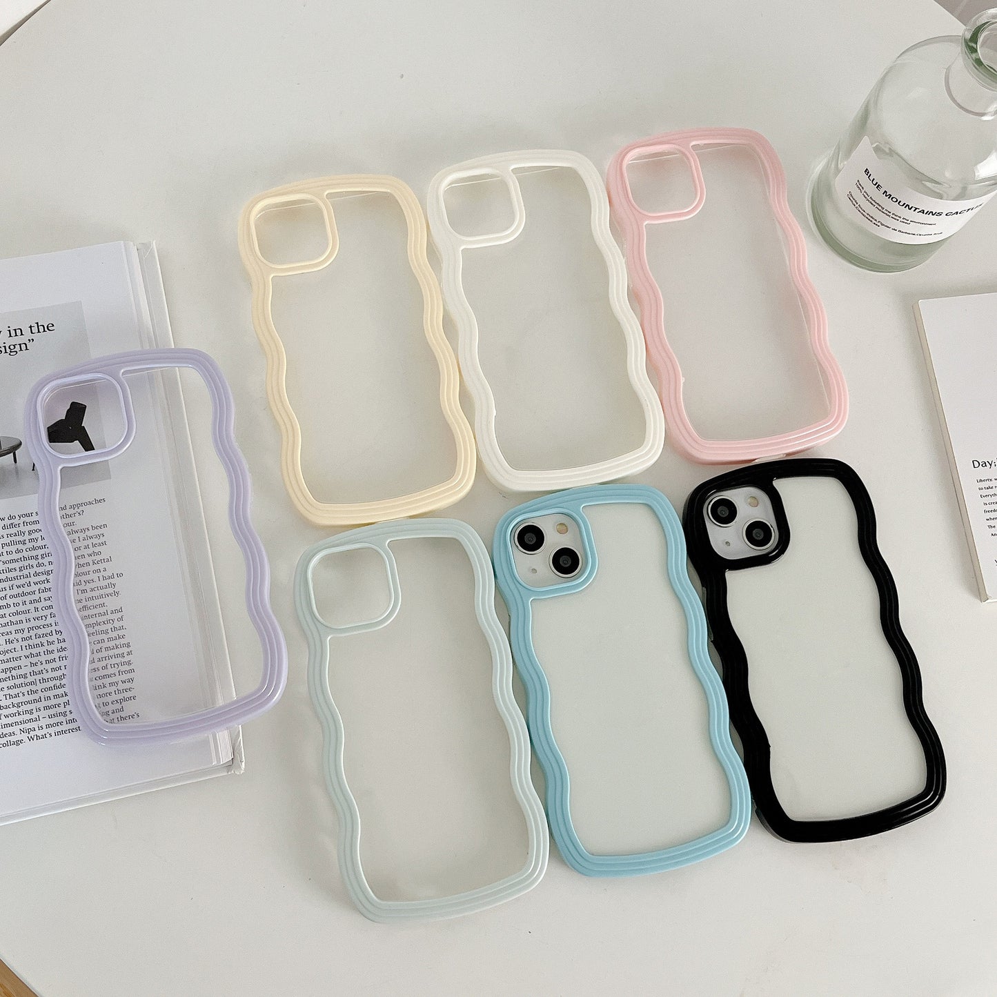 Cute Curly Wave Frame Shape Shockproof Soft Compatible with iPhone Case