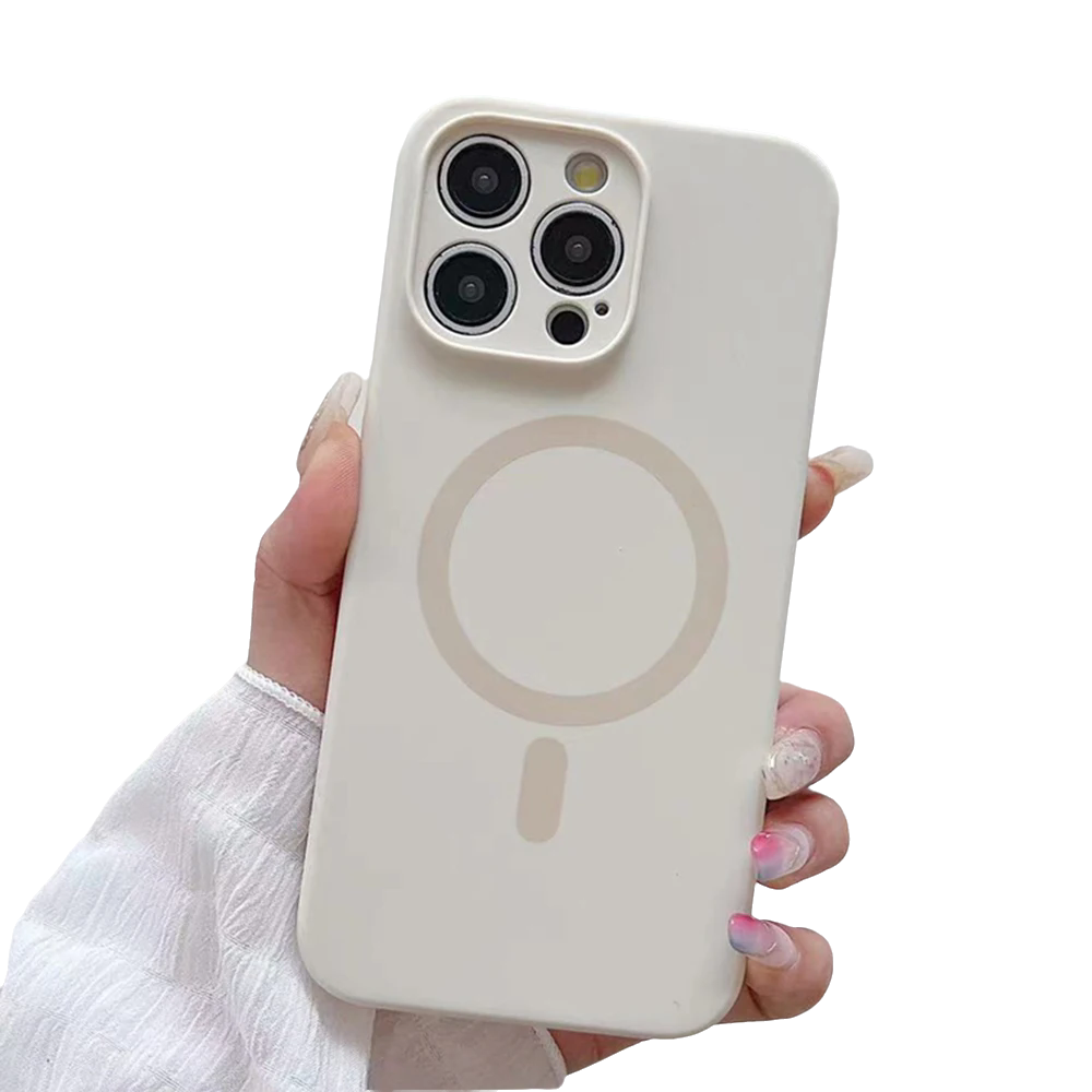 Solid Color Magnetic Case for iPhone, Compatible with MagSafe Wireless Charging