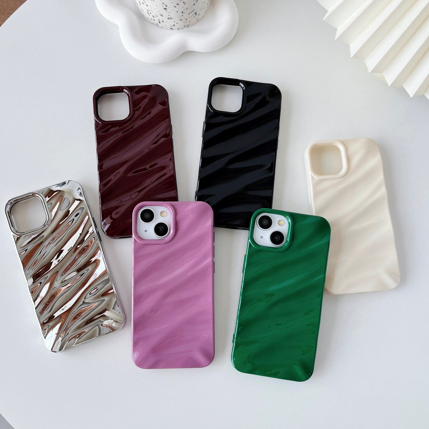 Water Ripple Pattern Curly Wave Shape Soft Compatible with iPhone Case
