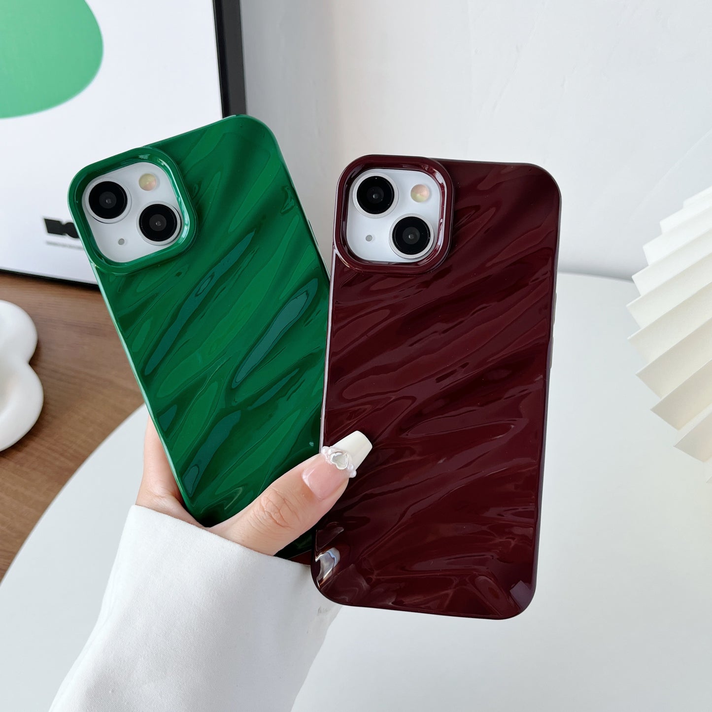 Water Ripple Pattern Curly Wave Shape Soft Compatible with iPhone Case