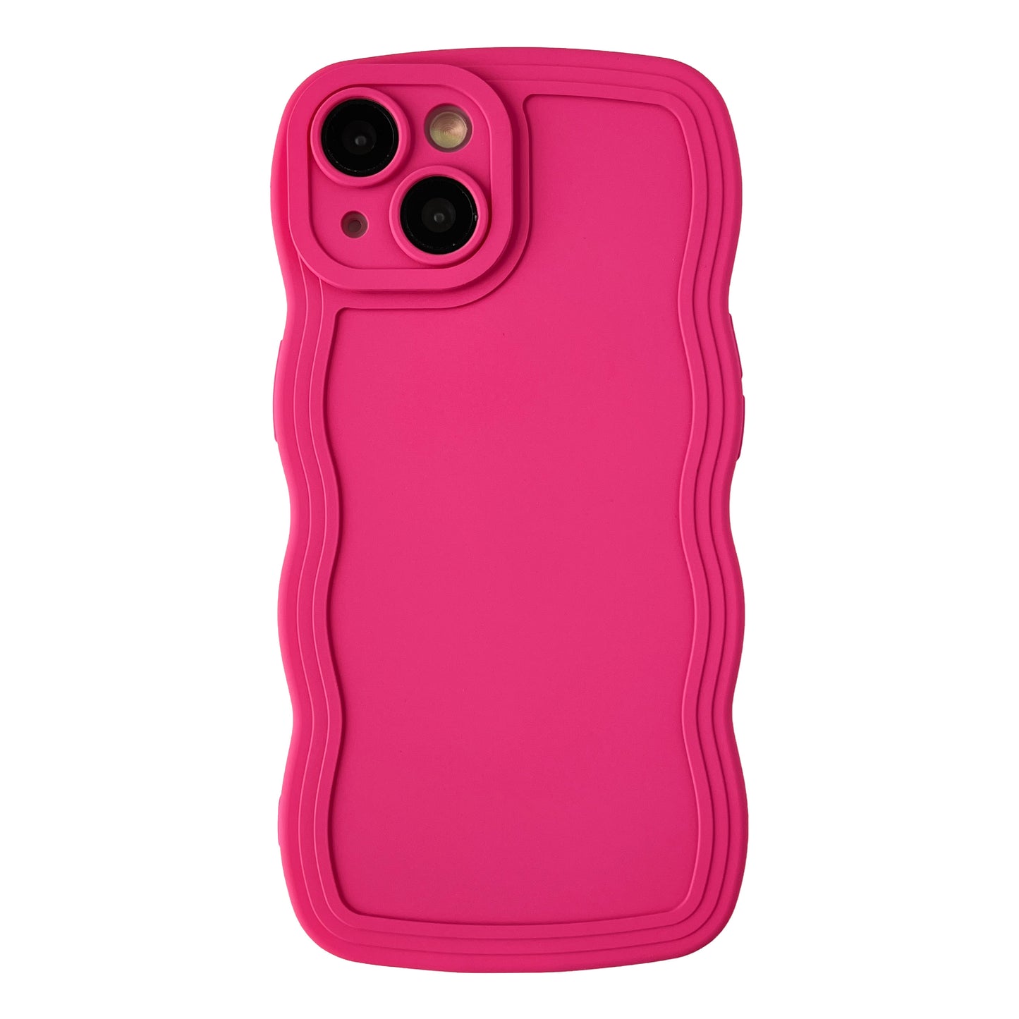Solid Color Curly Wave Frame Soft Compatible with iPhone Case…