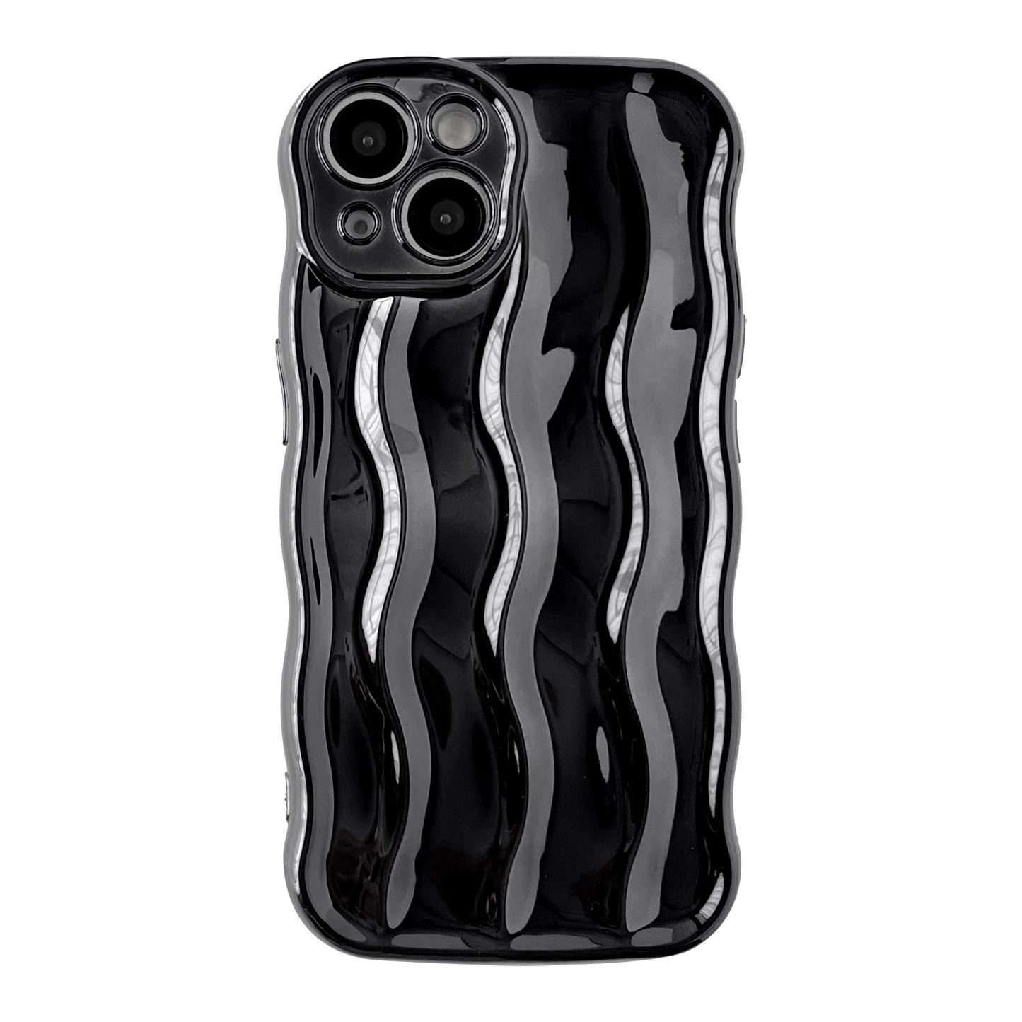 Water Ripple Pattern Curly Wave Frame Soft Compatible with iPhone Case