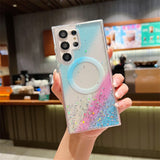 Gradient Glitter for Magnetic Magsafe Wireless Charging Soft Silicone Clear Compatible with Samsung Case