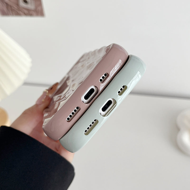 Water Ripple Pattern Curly Wave Frame Soft Compatible with iPhone Case