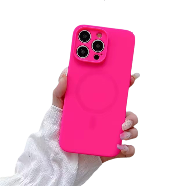 Solid Color Magnetic Case for iPhone, Compatible with MagSafe Wireless Charging