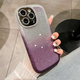 Glitter Gradient Color Oval Shape Compatible with iPhone Case