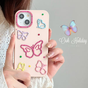 Cartoon Cute Butterfly Silicone Compatible with iPhone Case