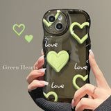 Curly Wave Frame Love Heart Compatible with iPhone Case