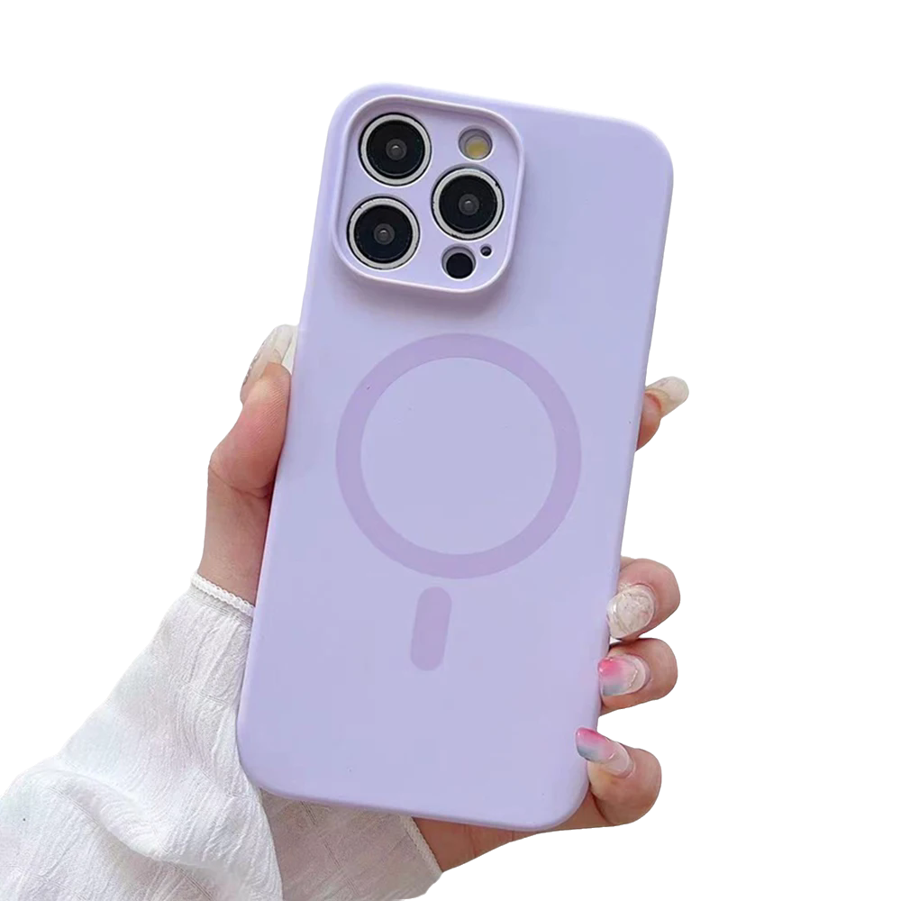Solid Color Magnetic Case for iPhone, Compatible with MagSafe Wireless Charging
