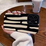 Black White Strips Compatible with iPhone Case