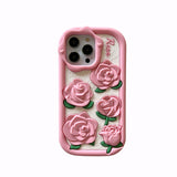 Cute 3D Rose Flower Floral Compatible with iPhone Case