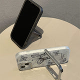 Stars Butterfly Clear Holder Stand Compatible with iPhone Case