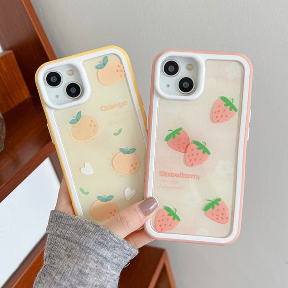Cute Strawberry Orange Compatible with iPhone Case