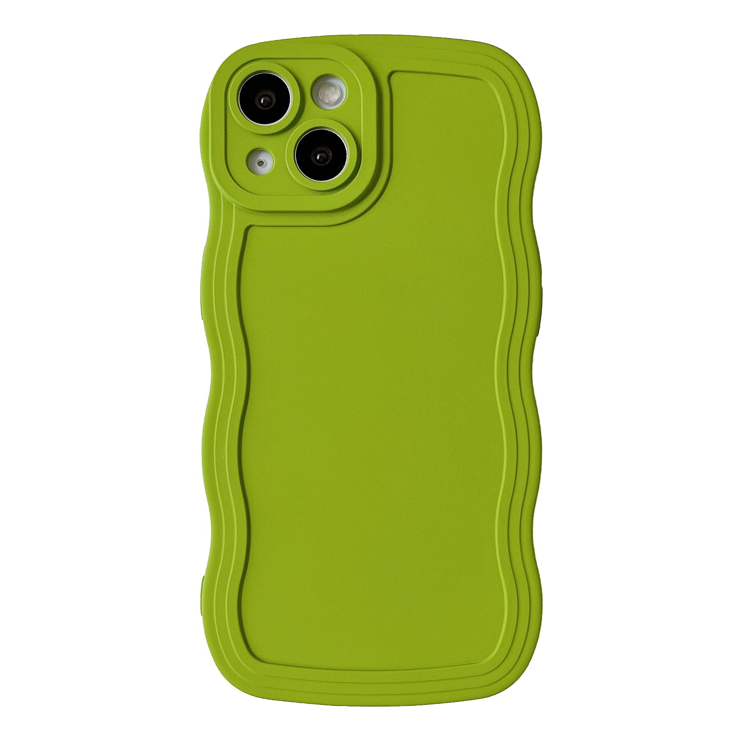 Solid Color Curly Wave Frame Soft Compatible with iPhone Case…