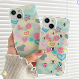 Cute Love Heart Diamond Compatible with iPhone Case