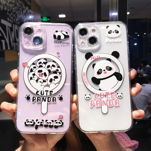 Cute Cartoon Panda for Magsafe Magnetic Wireless Charging Compatible with iPhone Case
