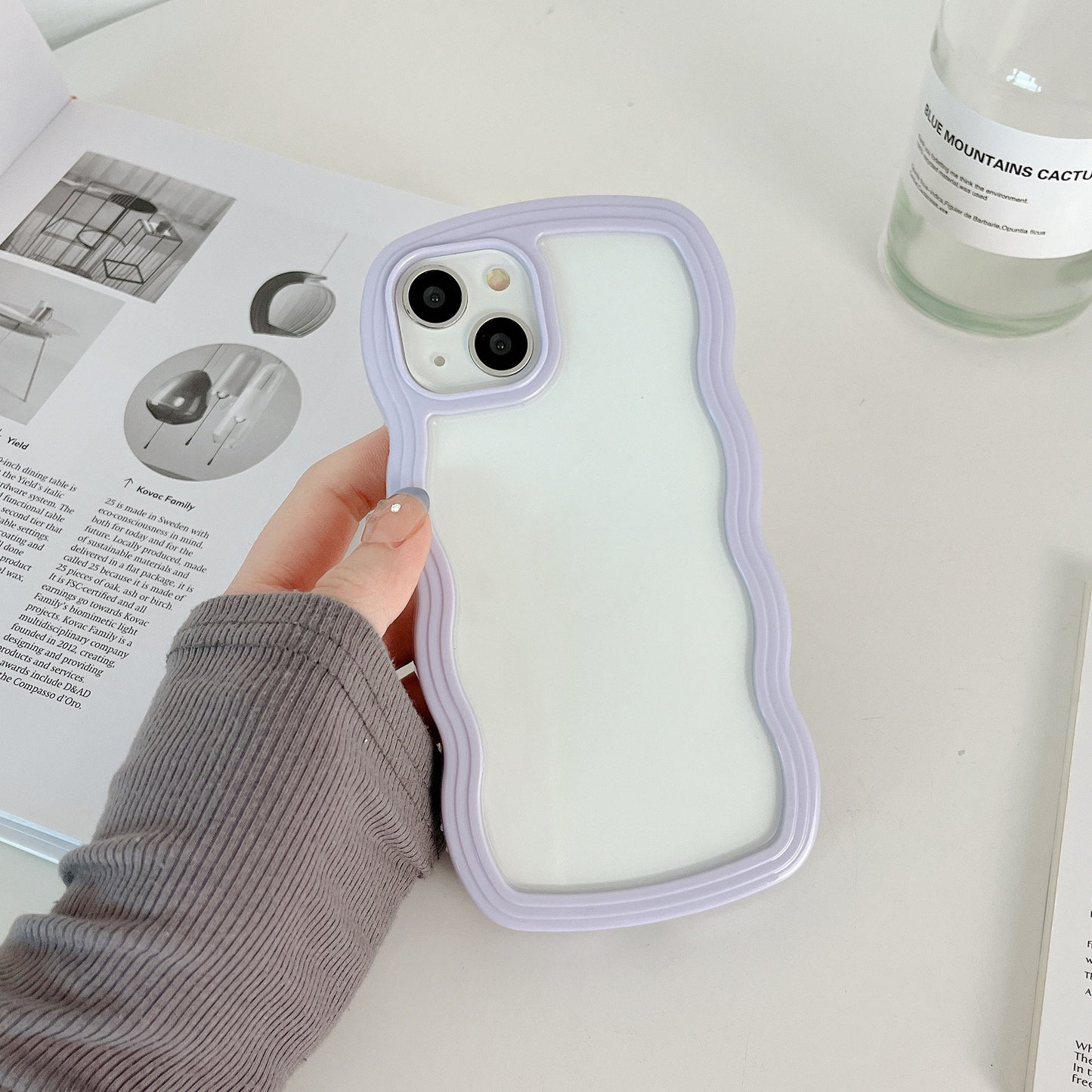 Cute Curly Wave Frame Shape Shockproof Soft Compatible with iPhone Case