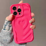 Cute Love Heart Cream Pattern Compatible with iPhone Case