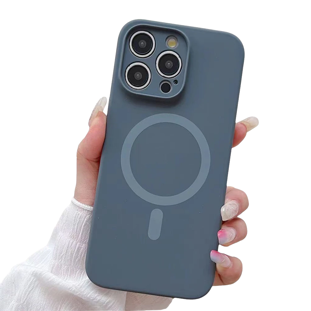 Solid Color Magnetic Case for iPhone, Compatible with MagSafe Wireless Charging