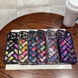 Colorful Plated Weave Pattern Compatible with iPhone Case