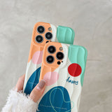 Geometric Contrast Color Compatible with iPhone Case