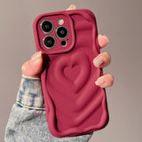 Cute Love Heart Cream Pattern Compatible with iPhone Case