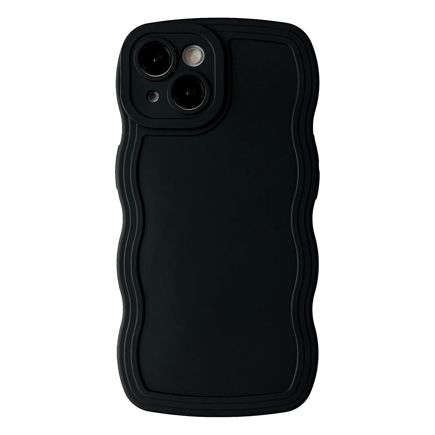 Solid Color Curly Wave Frame Soft Compatible with iPhone Case…