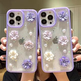 3D Flower Floral Compatible with iPhone Case