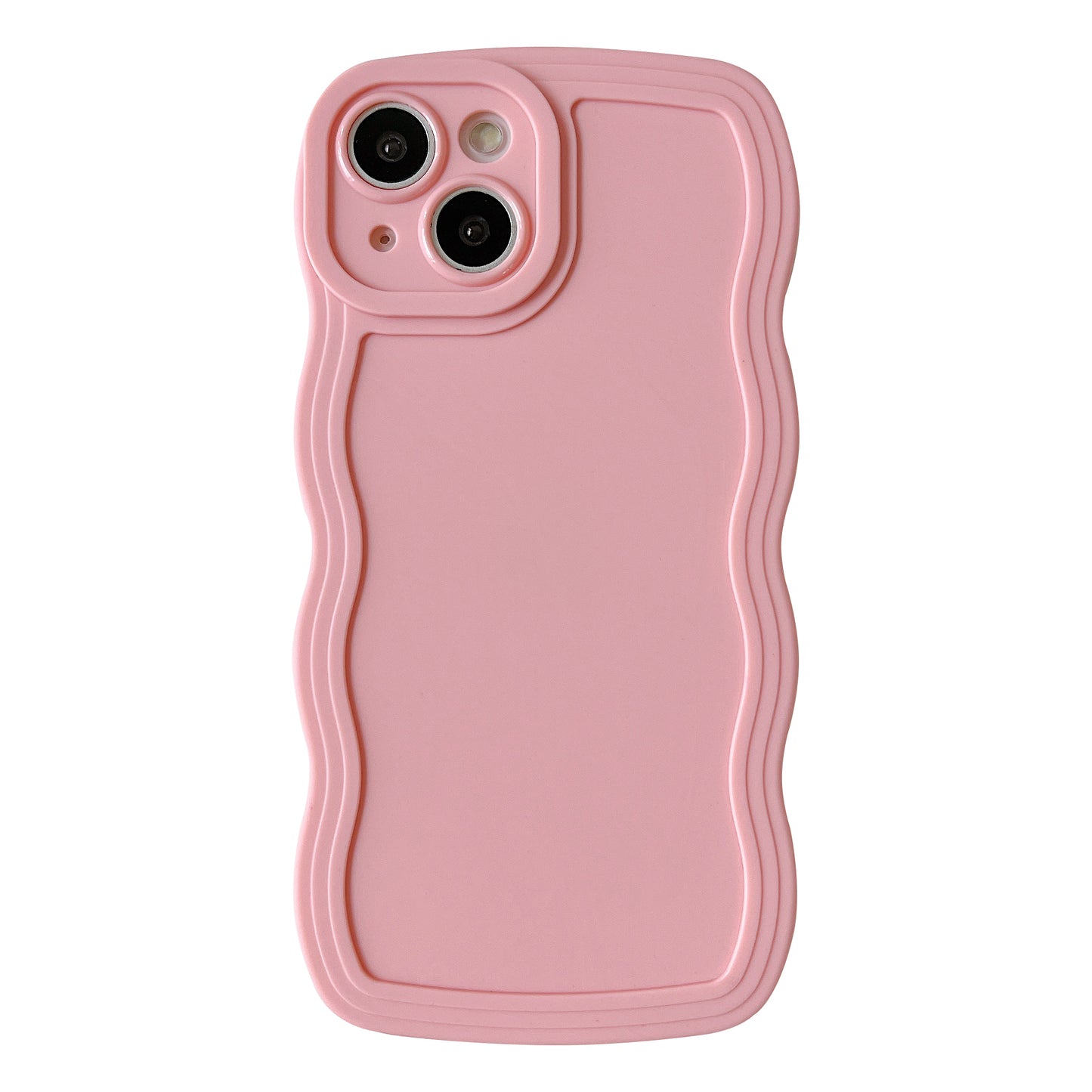 Solid Color Curly Wave Frame Soft Compatible with iPhone Case…