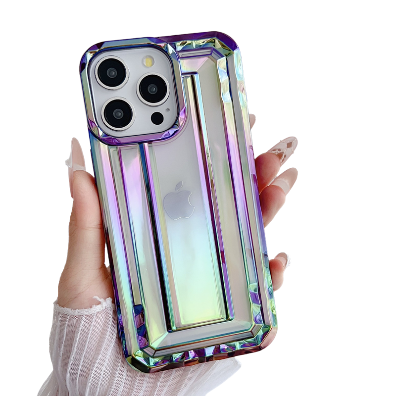 Chrome Plating Electroplated Rectangle Laser Rectangle Design Compatible with iPhone Case
