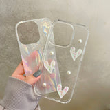 3D Love Heart Laser Shell Compatible with iPhone Case