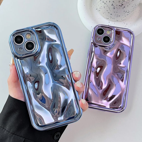 Metal Style Water Ripple Wave Pattern Compatible with iPhone Case