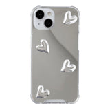 3D Diamond Love Heart Mirror Compatible with iPhone Case
