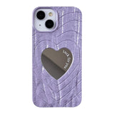 Pleated Love Heart Mirror Compatible with iPhone Case