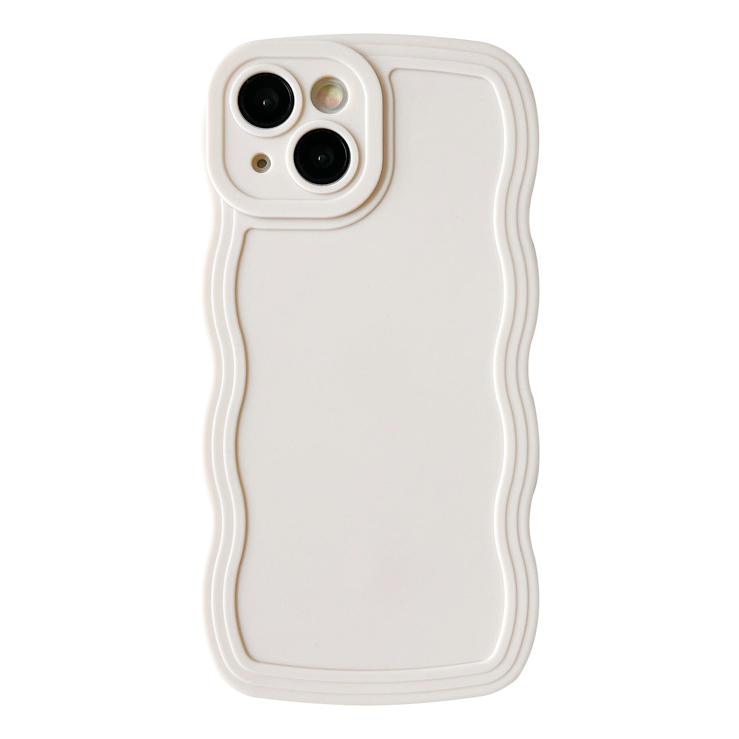 Solid Color Curly Wave Frame Soft Compatible with iPhone Case…