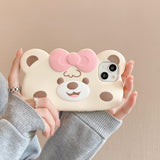 Cute 3D Bear Compatible with iPhone Case