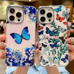 Flower Floral Butterfly Compatible with iPhone Case