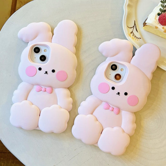 3D Cute Rabbit Compatible with iPhone Case