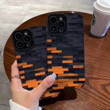 Black Orange Bricks Compatible with iPhone Case