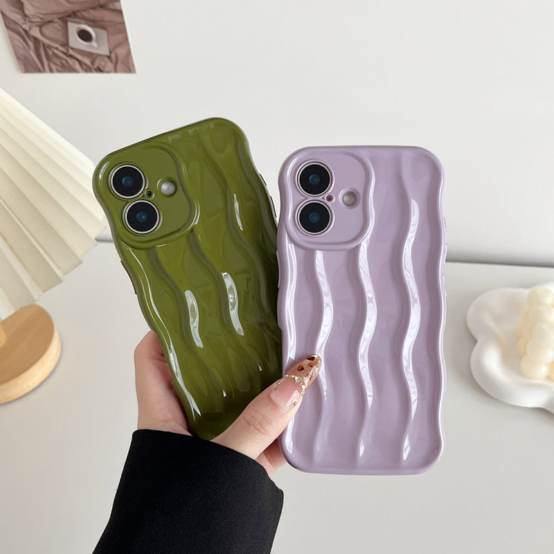 Water Ripple Pattern Curly Wave Frame Soft Compatible with iPhone Case