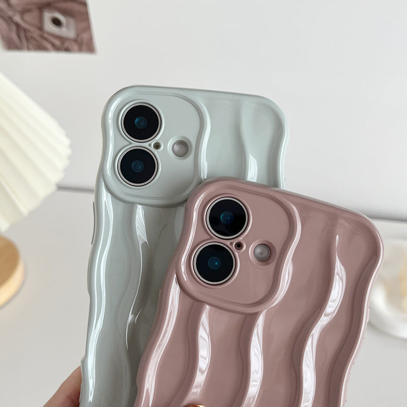 Water Ripple Pattern Curly Wave Frame Soft Compatible with iPhone Case