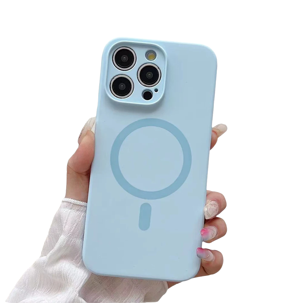 Solid Color Magnetic Case for iPhone, Compatible with MagSafe Wireless Charging