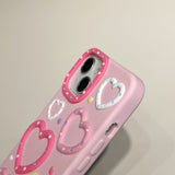 Pink Love Heart Silicone Compatible with iPhone Case