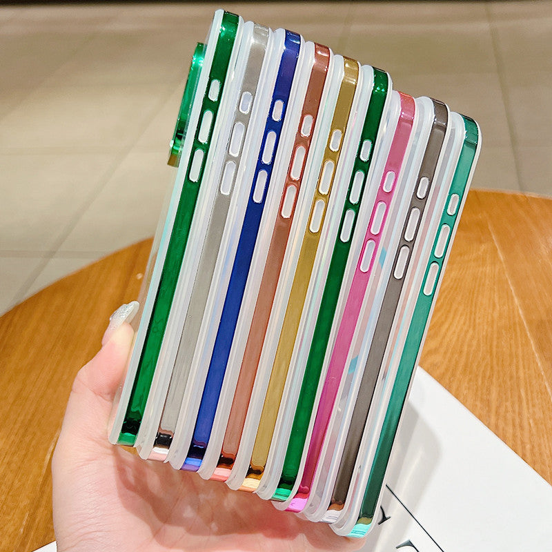 Plating Clear Magnetic Case for iPhone, Compatible with MagSafe Wireless Charging