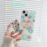 Cute Love Heart Diamond Compatible with iPhone Case